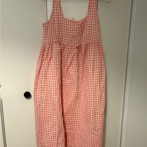 Joe Fresh Pink Gingham Midi Dress